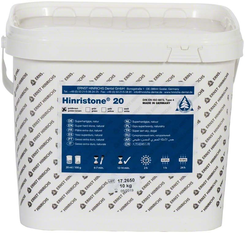 Hinristone® 20 goldbraun 10 kg Eimer mit Produktetikett.