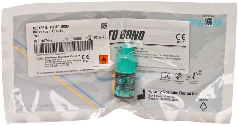 Klarfil Photo Bond Bonding Universal Liquid mit 6 ml Fläschchen und Verpackung.