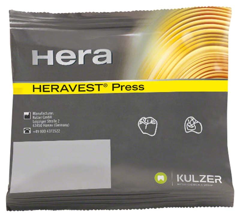 Heravest® Press Verpackung mit Herstellerinformationen und grafischen Symbolen.
