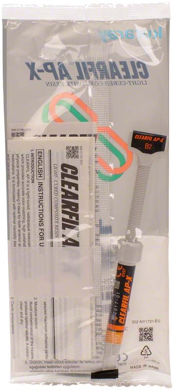 Klarfil AP-X Spritze B2 in Originalverpackung mit Etikett und Anleitung.