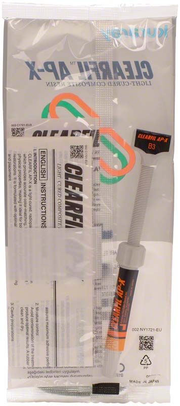 Klarfil AP-X Spritze B3 in Originalverpackung mit Produktinformationen.