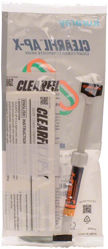 Clearfil AP-X Spritze XL in Originalverpackung mit Anweisungen und Logo.