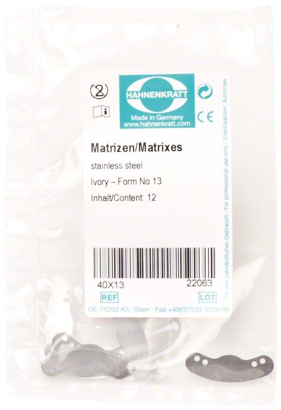 Matrizen Ivory 12er Packung - Figur 13 aus Edelstahl in Kunststoffverpackung.