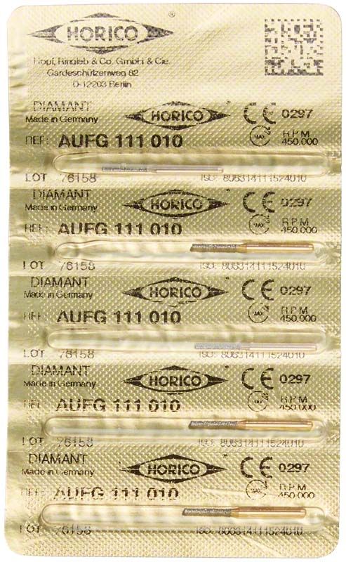 Verpackung mit Diamant-Schleifinstrumenten Löwenschleifer AuFG 111 010.