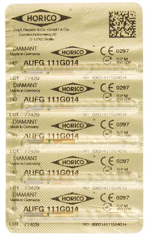 Verpackung von Löwenschleifer AuFG 111G 014 Diamant-Instrumenten.