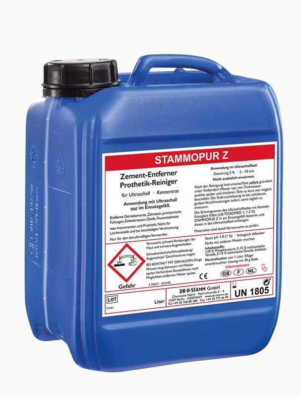 Stammopur Z 5 Liter Kanister mit rotem Etikett für Ultraschallreinigung.
