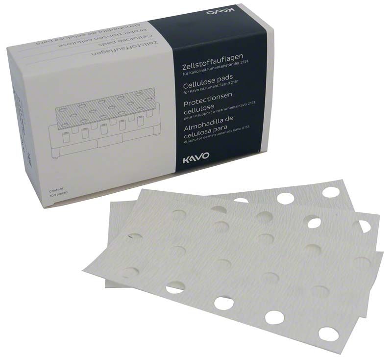 Hochsaugfähige Zellstoffauflagen von KaVo Dental mit Verpackung.