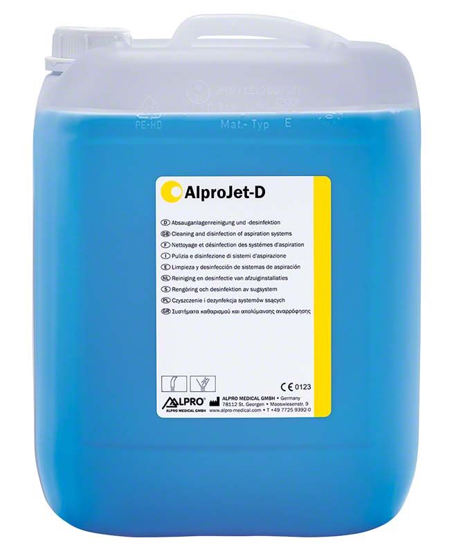 Alprojet D 10-Liter-Kanister für Absaug- und Speibeckendesinfektion.
