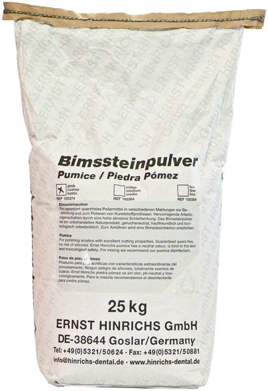Bimssteinpulver grob 25kg Beutel von Ernst Hinrichs GmbH.