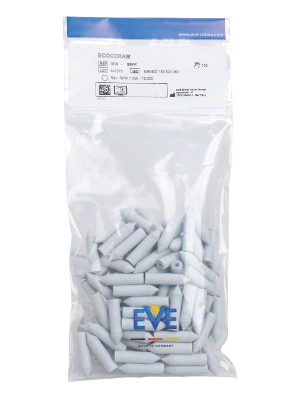 Unmontierte EVE-Ecoceram Polierer in Kunststoffbeutel, grobe Körnung für Dentalverblendkeramiken.