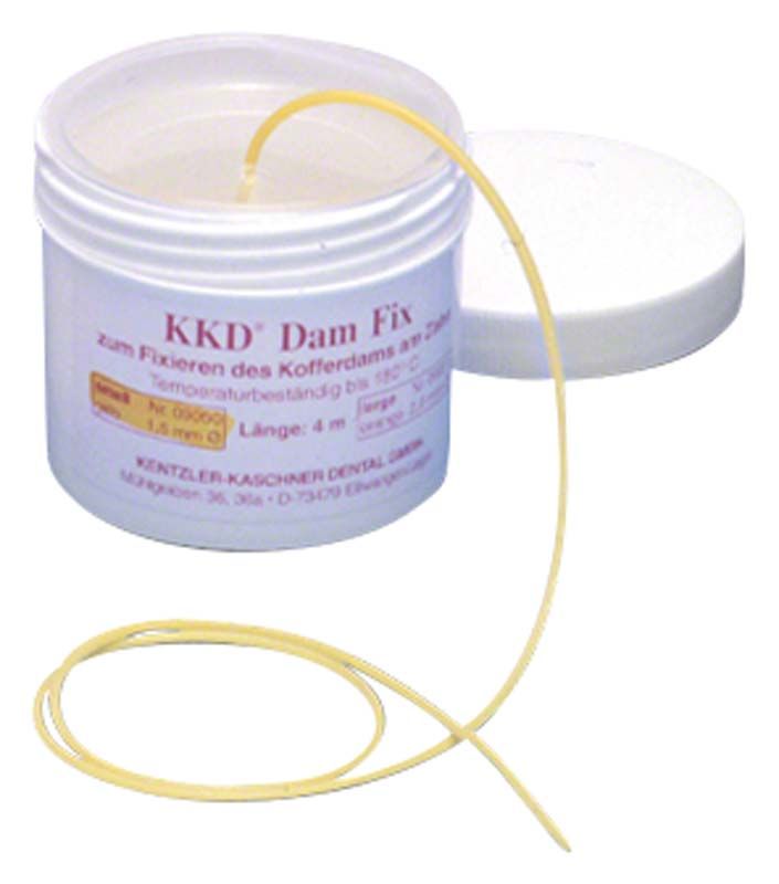 KKD® DamFix Gel in geöffneter Spenderdose mit gelbem Applikator.