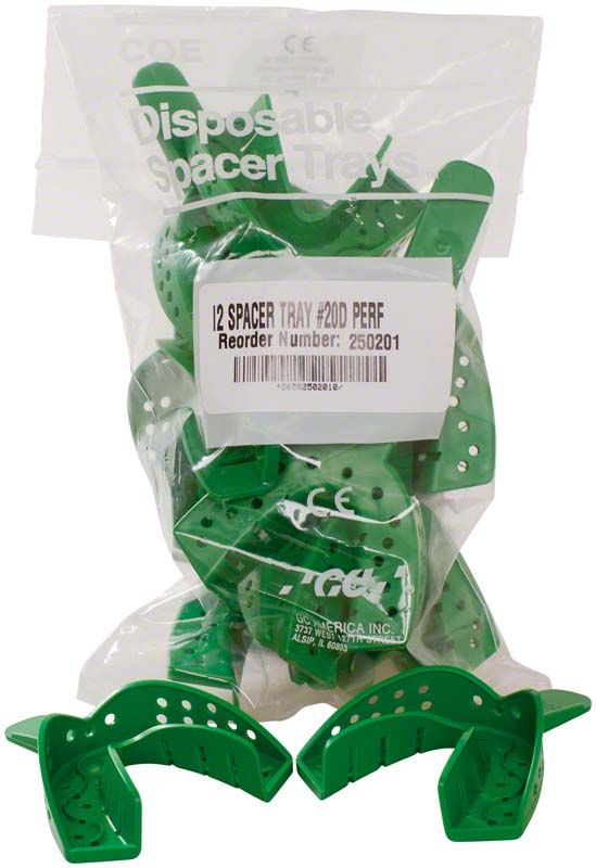 Grüne Einweg-Abdrucklöffel COE® im 12er-Pack, Modell #20D.