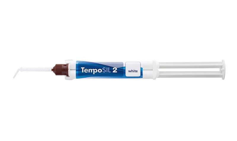 Temporärer A-Silikon-Zement TempoSIL 2, 4x5ml Kartusche mit Applikationsspitze.