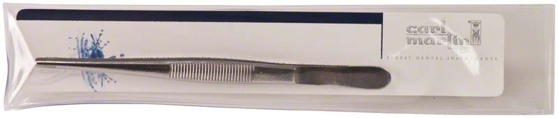 Anatomische Pinzette Figur 792 mit geriefter Oberfläche in Verpackung.