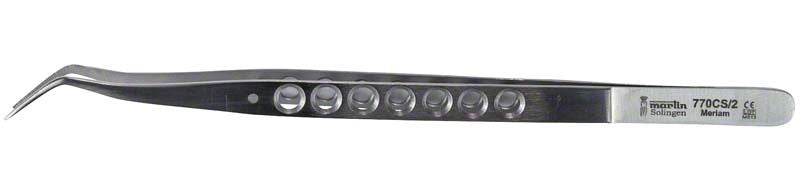 Zahnpinzette ERGOFORM aus Edelstahl mit gerieftem Griff für optimalen Halt.