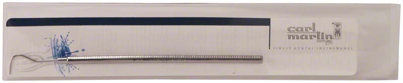 Dental-Sonde mit robustem Achtkant-Griff in transparenter Verpackung.