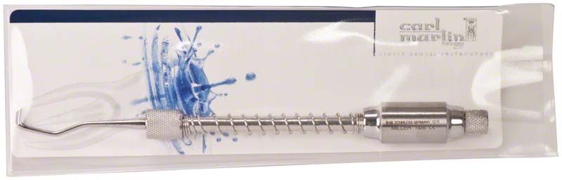 Kronenentferner Miller mit Ansatz in transparenter Verpackung.