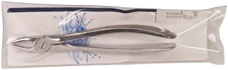 Zahnzange aus Edelstahl für Prämolaren in Verpackung.