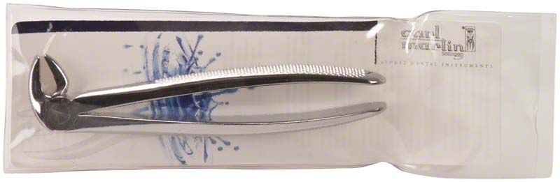 Zahnzange aus Edelstahl in Verpackung für Frontzähne und Prämolaren.