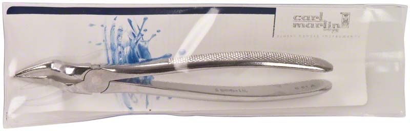 Zahnzange OK für Wurzeln, schmal in transparenter Verpackung.