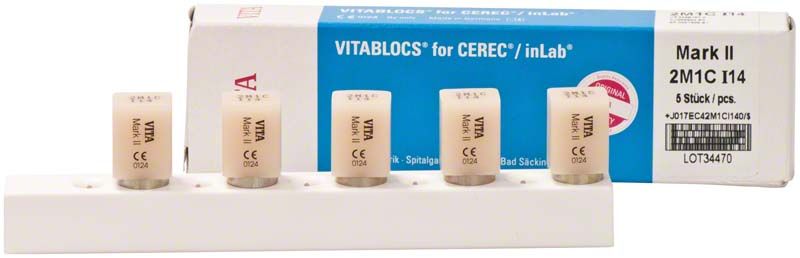 VITABLOCS® Mark II I14 2M1C Keramik-Rohlinge für Zahnrestaurationen.