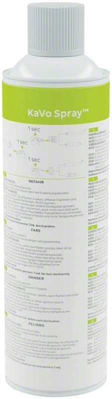 KaVo Spray zur Pflege von dentalen Instrumenten in weißer Sprühflasche.