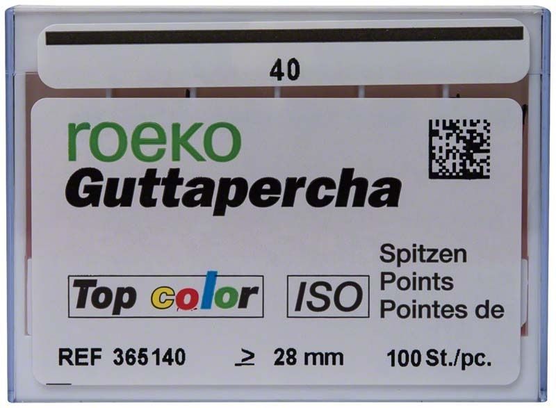 ROEKO Guttapercha-Spitzen Top color Schiebeschachtel mit ISO-Größe 40.