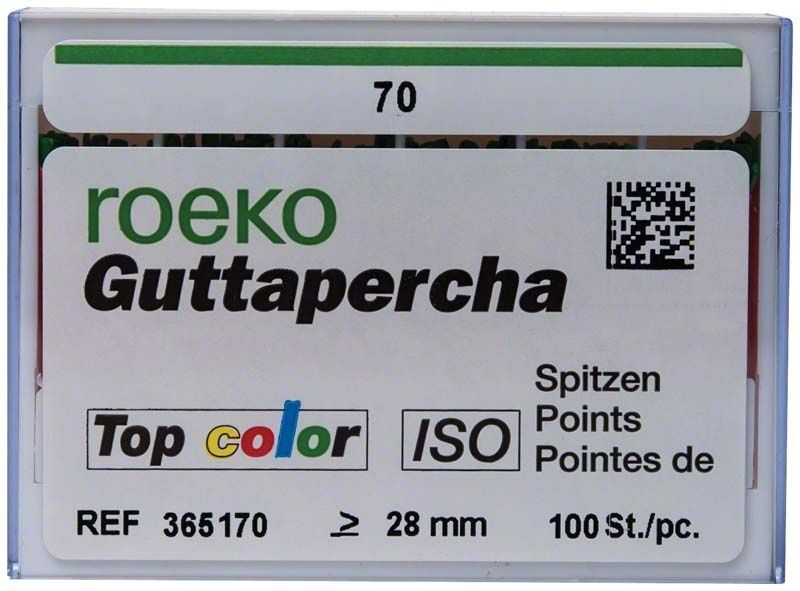 ROEKO Guttapercha-Spitzen, Top color, Größe 070, grüne Verpackung.