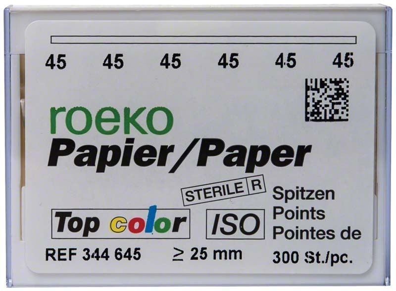 ROEKO Papierspitzen Topcolor Packung Gr. 045 für Wurzelkanaltrocknung.
