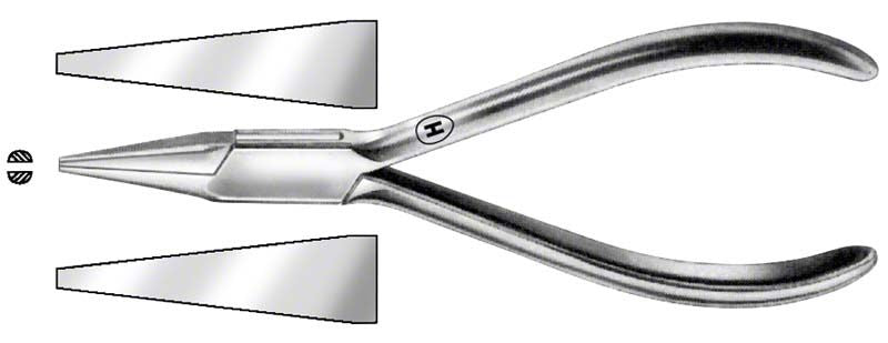 Flachspitzzange St. HSL 479-13 mit glatten Backen in Nahaufnahme.