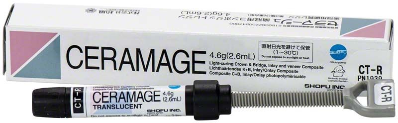 Ceramage Hals Transluzent CT-R in weißer Verpackung mit Spritze.