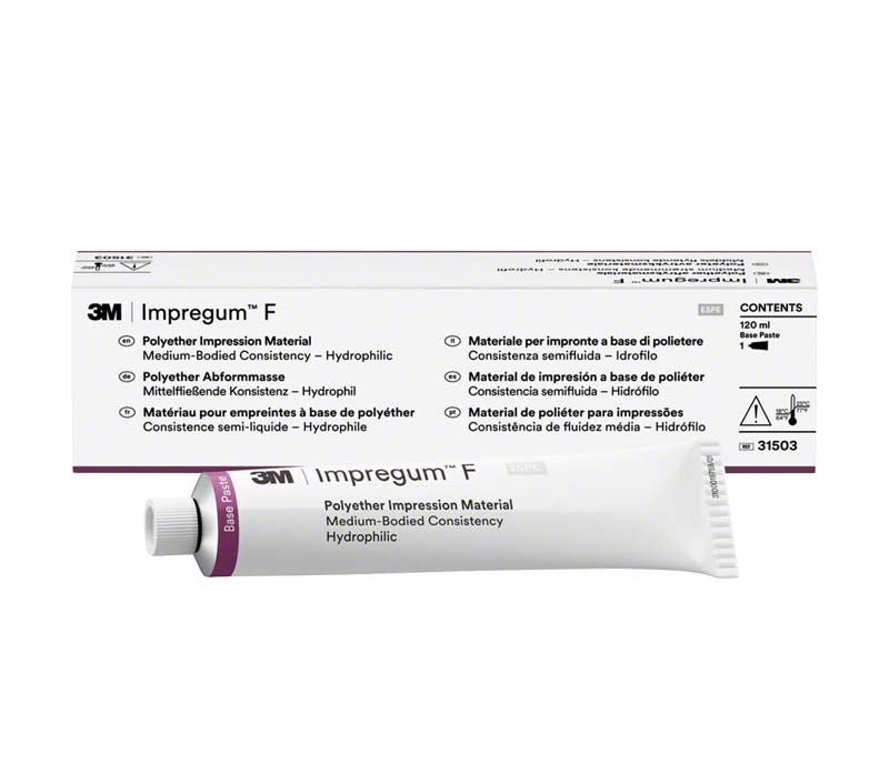 Impregum F Basispaste 120ml Polyether Abformmaterial in Tube und Verpackung.