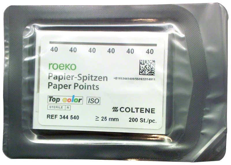 ROEKO Papierspitzen Topcolor Gr. 040 in schwarzer Verpackung.