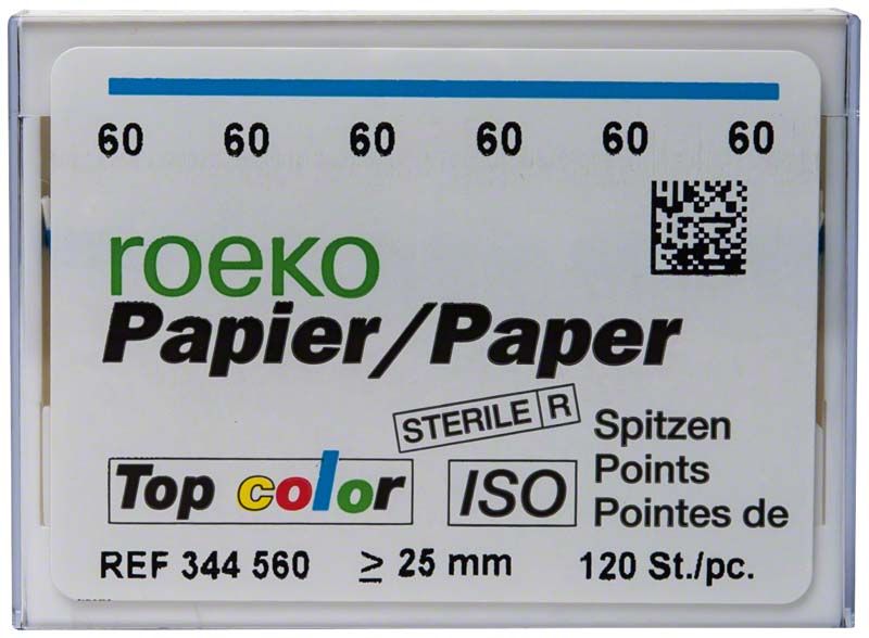 ROEKO Papierspitzen Topcolor Gr. 060 Verpackung mit Farbkodierung.