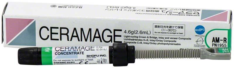 Ceramage Effekt AM-R Composite in Verpackung mit Applikationsspritze.