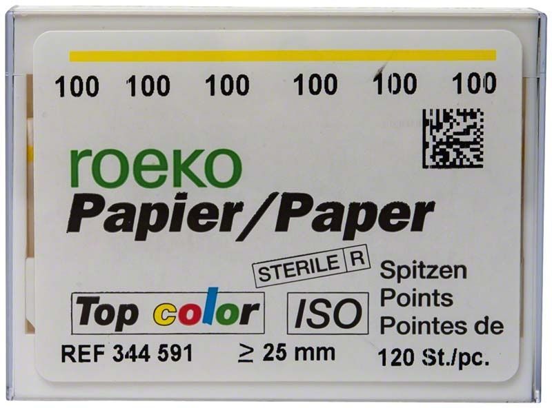 ROEKO Papierspitzen Top color Gr. 100 gelb, 120 Stück Packung.