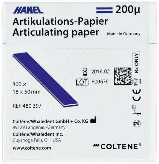 Image of HANEL Artikulationspapier Blätter 18x50mm 200µ blau