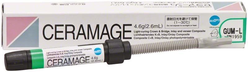 Ceramage Zahnfleischmasse GUM-L Spritze vor Verpackung.