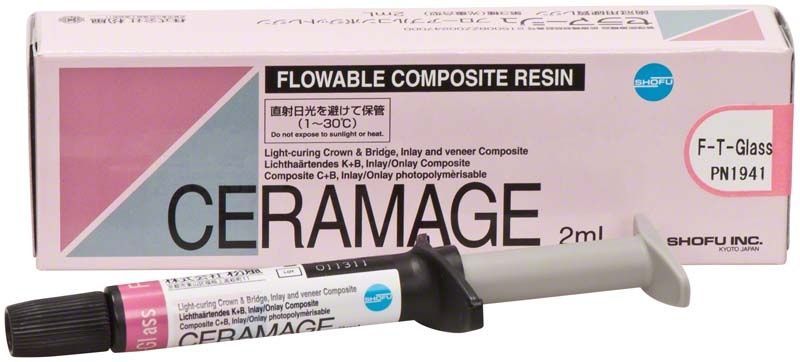 Keramische Verblendkunststoffspritze Ceramage Flowable Composite 2ml von Shofu Dental.