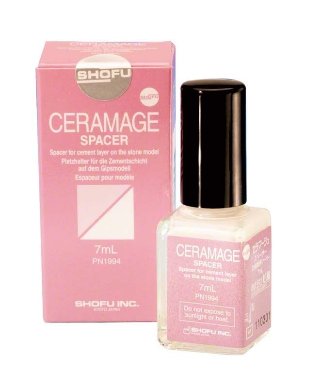 Ceramage Spacer Flasche und Verpackung in Rosa von Shofu Dental
