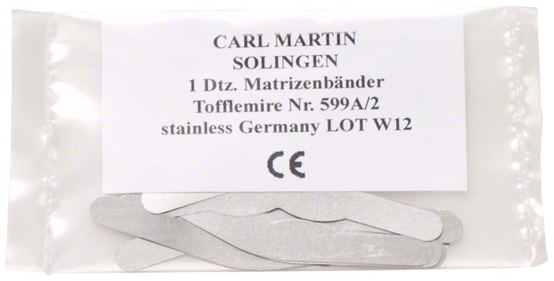 Matrizenbänder Tofflemire Figur 2 von Carl Martin in Verpackung.