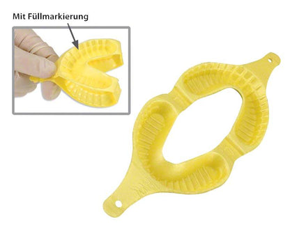 Fluoridschiene Mirafluor®-Tray klein mit Füllmarkierung in Gelb.