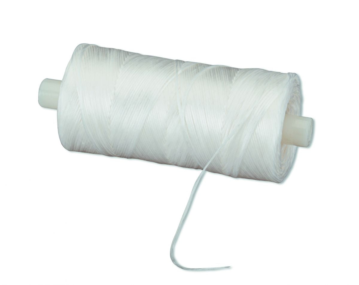 Weiße, ungewachste Mirafloss® Zahnseide auf großer Nachfüllrolle.