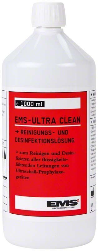 Ultra Clean 1000ml Reinigungs- und Desinfektionslösung in weißer Flasche mit rotem Etikett.