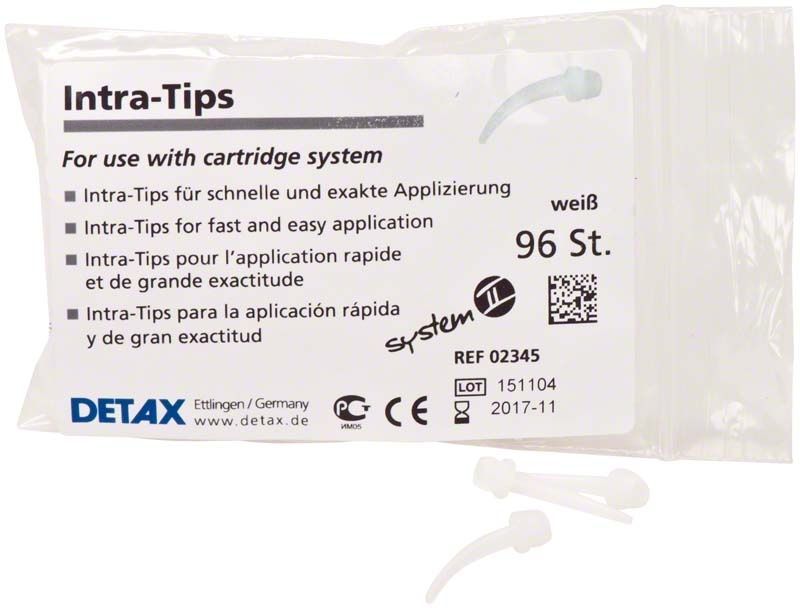 Intraoraltips weiß, 96 Stück, in transparenter Verpackung.