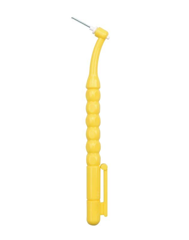 Interdentalbürstenhalter Pic-Brush® Intro Kit gelb mit Ersatzbürste.