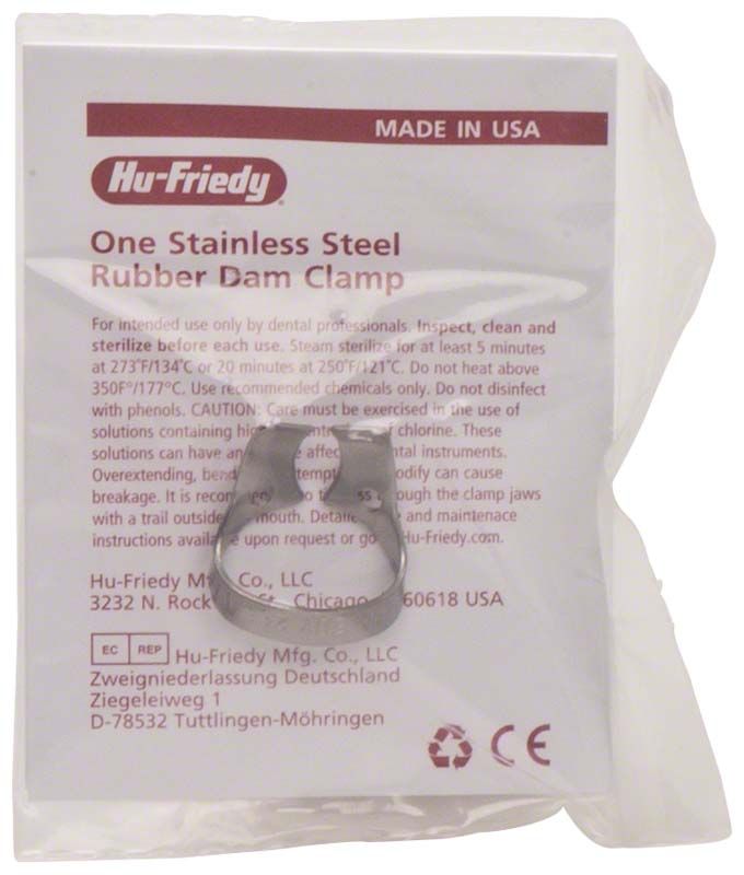Kofferdam-Klammer Satin Steel Figur 26N für OK Molaren in Originalverpackung.