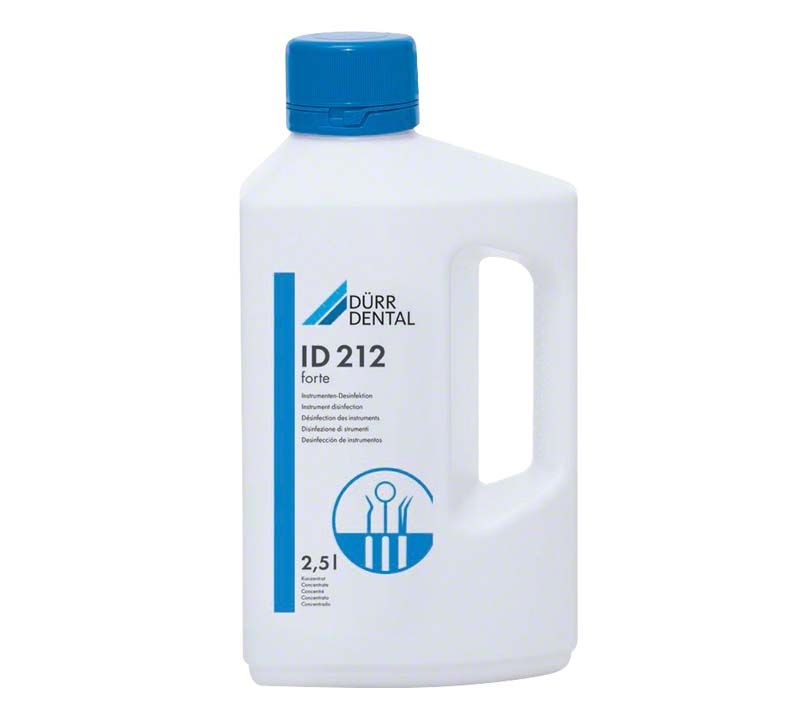ID 212 forte 2,5 Liter Flasche von Dürr Dental zur Instrumentendesinfektion.