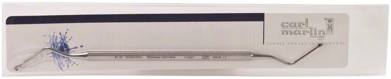 Chirurgischer Scharfer Löffel mit ergonomischem Griff in Verpackung.