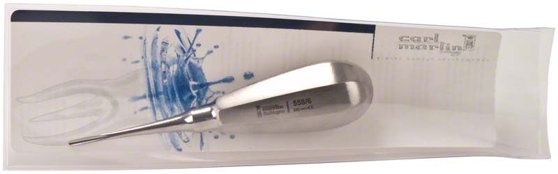 Wurzelheber Figur 558/6, 2,5mm breit in Verpackung mit Wasserillustration.